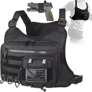 Custom Lightweight Utility Men Chest Rig Running Vest Pouch Chest Phone Holder Men Tactical Chest Bag for Jogging Cycling