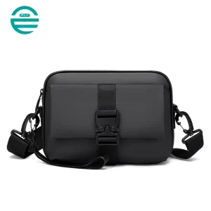Custom Logo Black Gray Waterproof Durable Casual Handbags Crossbody Shoulder Bag Men’s Messenger Sling Bags