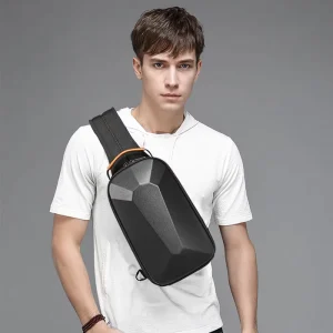 Custom Logo Black Men’s Chest Bag Casual Shoulder Bag for Men High Quality Lightweight Daily Messenger Bag