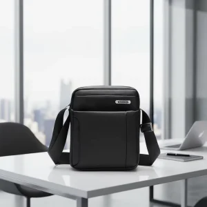 Custom Logo Business Men’s Sling Shoulder Bag Lightweight Nylon Waterproof Zipper Crossbody Business Casual