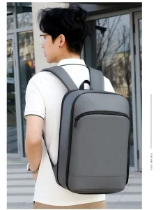 Custom Logo Business Waterproof Men’s PU Laptop Backpack Lightweight Large Capacity Travel School Anti-Theft Backpack