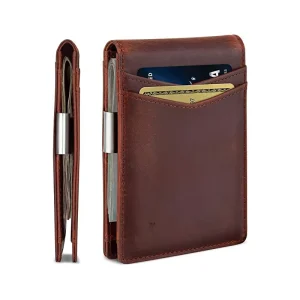 Custom Logo Carbon Fiber Men’s Wallet with RFID Blocking Card Holder & Money Bag Open Closure Short Length Polyester Lining