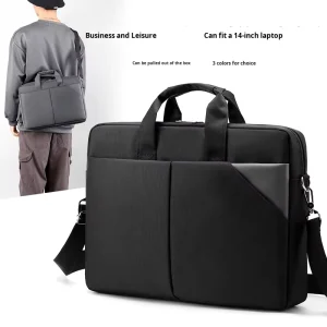 Custom Logo Design Men’s Waterproof Lightweight Laptop Bag Single Shoulder Laptop Briefcase for Business Travel