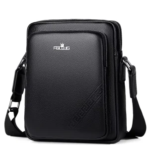 Custom Logo Durable Men Business Commuting Sling Bags Genuine Leather Water Resistence Large Capacity Crossbody Bags
