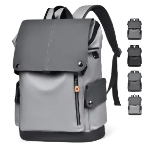 Custom Logo Fashion Business PU Leather Usb Travel Waterproof Bagpack Back Pack Design School Laptop Bag Backpacks