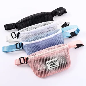 Custom Logo Fashion Sports Waist Bag Waterproof Casual Mesh Fanny Pack Running Chest Bag for Women