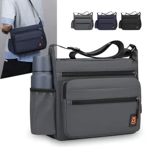 Custom Logo Fashionable Men’s Crossbody Bag High-end Waterproof PU Fabric Lightweight Anti-theft Summer Spring
