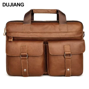 Custom Logo Genuine Cowhide Leather Vintage Fashion Messenger Briefcase for Men for Summer and Spring Men’s Laptop Briefcase