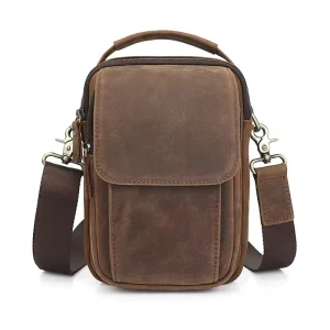 Custom Logo Genuine Leather Unisex Shoulder Backpack Cross Body Messenger Bag Waterproof Lightweight Large Fashion