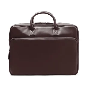 Custom Logo Genuine Moroccan Leather RFID Polyester Large Capacity Zipper Men’s Business Briefcase Travel Laptop Handbag