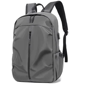 Custom Logo Grey Stylish Waterproof Students School Backpack Boys Shockproof Laptop Bag Large School Backpack