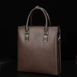 Custom Logo High Quality 100% Genuine Leather Bags OEM Service Genuine Leather Zipper Closure Large Capacity Office