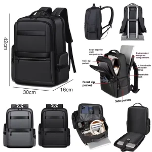 Custom Logo Large Capacity Laptop Backpack Durable Oxford Zipper Closure Waterproof Fashion Design Unisex