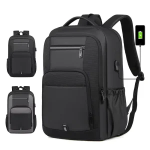 Custom Logo Large Capacity Lightweight Laptop Backpack for Men Fashionable Oxford Polyester Mochilas Student Business Travel Bag