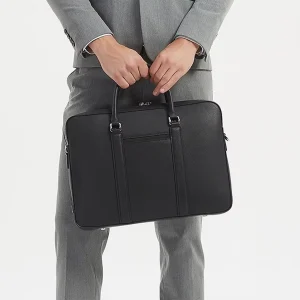 Custom Logo Large Capacity Men’s Briefcase Waterproof PU Soft Computer Bag for Work Handheld File Case
