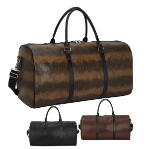 Custom Logo Large Luxury Black Designer Duffel Bag PU Leather Bags Men Weekender Sports Overnight Luggage Travel Bag