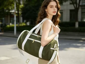 Custom Logo Large capacity Waterproof Duffel Bag Fashion Simple Gym Bag With Canvas For Men And Women Lightweight Travel Bag