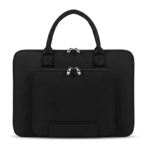 Custom Logo Lightweight Felt Business Laptop Sleeve Multiple Pockets Laptop Carrying Case & Computer Bag with Handle for Men