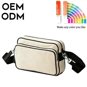 Custom Logo Linen Blend Men’s Fashionable Messenger Sling Bag Outdoor Sports Gym Shoulder Sling Purse Men Bag Crossbody Shoulder