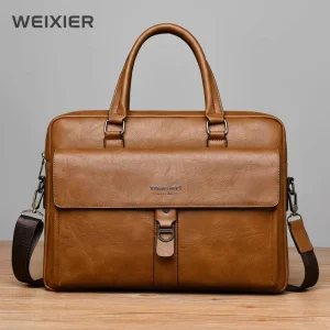 Custom Logo Men Lawyer Handbags Crossbody Single Shoulder Messenger Bag PU Leather Briefcase Business Laptop Bag for Men