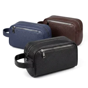 Custom Logo Men’s Business PU Clutch Bag Large Capacity Lightweight Wear-Resistant Luxury Handbag Toiletry Bag