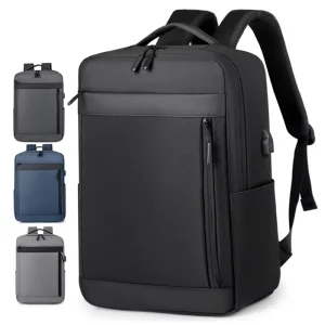 Custom Logo Men’s Business Travel Laptop Backpack Oxford Large Capacity Student Computer Bag with USB Charging