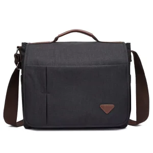 Custom Logo Men’s Canvas Crossbody Messenger Briefcase Fashionable Outdoor Travel Laptop Notebook Computer Bag