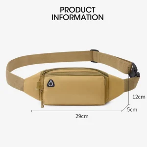 Custom Logo Men’s Canvas Waist Pack Water Repellent Chest Bag for Outdoor & Running Lightweight Phone Pouch Unisex Sport Bag
