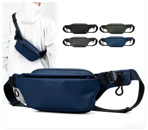 Custom Logo Men’s Casual Large Capacity Fashion Trendy Polyester Waterproof Sports Travel Sling Crossbody Chest Pack Bag