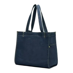 Custom Logo Men’s Denim Retro Fashion Waterproof Tote Bag Large Capacity Work Travel Fitness
