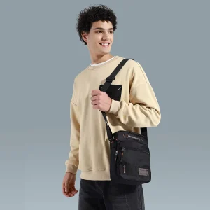 Custom Logo Men’s Fashionable Lightweight Casual Business Portable Office Work Multi-Pocket Chest Bag Shoulder Bag
