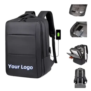 Custom Logo Men’s High Quality Large Capacity Waterproof Oxford Laptop Backpack Computer Bag with USB for Business Travel Work