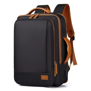 Custom Logo Men’s Notebook Backpack Fashionable Multi Functional Waterproof Travel Backpack Casual Student Laptop Bag with USB