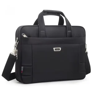 Custom Logo Men’s Portable Waterproof Business Style Laptop Bag for Office and School Use with Document Protection