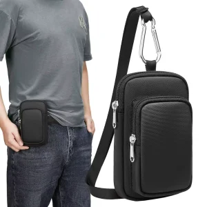 Custom Logo Men’s Square Crossbody Shoulder Messenger Bag Fashion Polyester Material with Letter Decoration