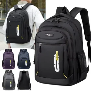 Custom Logo Men’s Travel Backpack for High School College Students Casual Design Polyester Waterproof for Middle Boys’ School