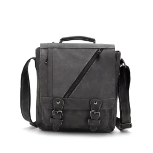 Custom Logo Men’s Waterproof British Vintage Shoulder Cross body PU Leather Large Capacity Business Travel Sling Messenger Bag
