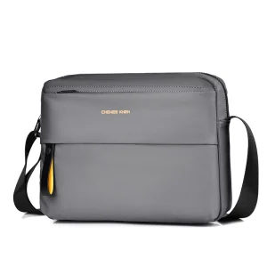 Custom Logo Men’s Waterproof Nylon Shoulder Crossbody Sling Bag Polyester Portable Minimalist Business Casual Design Yellow