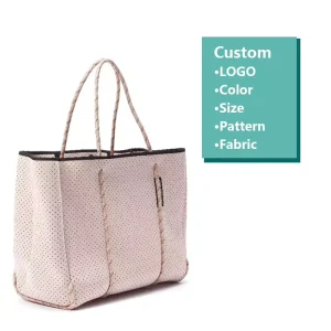 Custom Logo Neoprene Women Shoulder Bags Casual Camouflage Beach Handbags Large Capacity Tote Bag Shopper Bag Summer