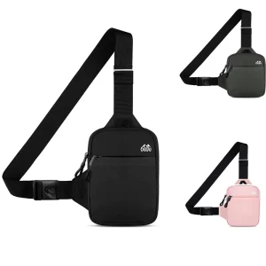 Custom Logo Nylon Crossbody Training Waist Bag Men Polyester Zipper Waist Bag Mobile Phone Belt Outdoor Sports Chest Bag