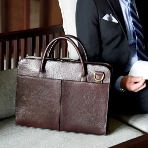 Custom Logo PU Leather Briefcase Computer Business Laptop Messenger Bags