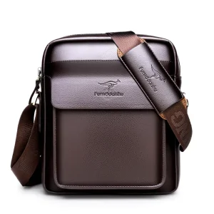 Custom Logo PU Leather Shoulder Bag Fashion Casual Trendy Small Men’s Bag