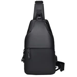 Custom Logo PU Leather Smart Side Casual Pouch Travel Messenger Men Sling Chest Crossbody Fanny Pack Men’s Bag Waist Bags