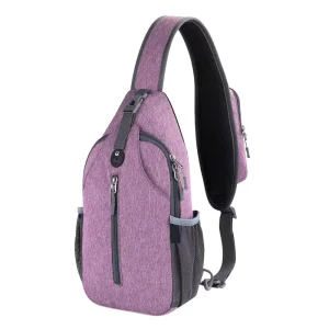 Custom Logo Portable Sports Crossbody Sling Backpack USB Lightweight Sling Bag Travel Hiking Chest Bag Daypack for Man Women
