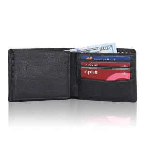 Custom Logo RFID Blocking Leather Purses for Men Classic Flap Wallet