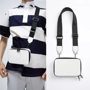 Custom Logo Saffinao Leather Mens Small Crossbody Sling Shoulder Messenger Bag for Men