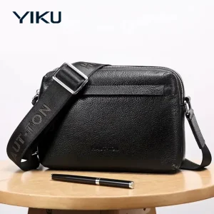 Custom Logo Sling Bag Shoulder Bag Large Capacity Genuine Leather Crossbody Bag for Men