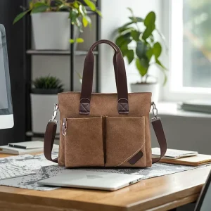 Custom Logo Tote Shoulder Bag Laptop Tote Men Briefcase Messenger Handbag