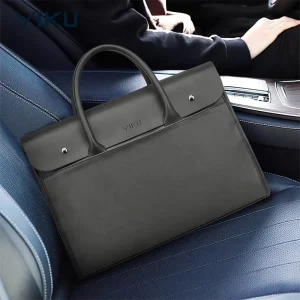 Custom Logo Unisex Large Capacity Wheeled Waterproof PU Shoulder Messenger Briefcase Multifunctional Simple Business Handbag