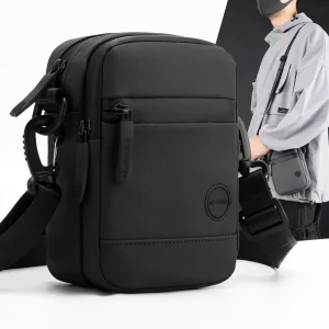 Custom Logo Vintage Fashion Sport Nylon Men’s Chest Bag with Button Large Capacity Lightweight Sling Cross Body Travel Bag